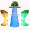 Portable Wireless Rechargeable Outdoor Led Light Bar Cocktail Tables and Chairs Led Bar Table and Chair Lighting Furniture