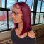 8-дюймовые до 16-дюймовые 99J Bob Wigs Lace Front Human Hair Wigs 13x4 Lace Frontal Human Hair Wig Бордовый прямые короткие бабовые челки из натурального волосы 100% Human Hair Bob Wigs