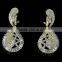 Unique Design Gold Color Platinum Plated CZ Crystals Indian Look Jewelry Earrings