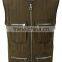 New design khaki creased cargo gilet cowboy waistcoat