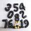 0-9 Black White Striped 40 Inch Number Foil Balloons Numero De Globos for Party Decoration Race Racing Car Number Balloon