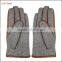 Men's fashion woolen and leather stitch touch screen gloves