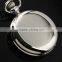New Mens Smooth Stainless Steel Case White Dial Roman Numbers Modern Pocket Watch with Chain