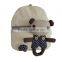 Cute cream-colored canvas school backpack bag with fabric bear