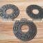 Anti-silver Color Round Shape with empty letter Sew-on badges --- M1717
