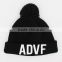 white embroidery design your own 3d letters beanies