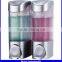 double wall mounted hospital alcohol hand sanitizer dispenser with double bottles