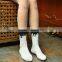 Custom women dress cotton white thin cotton socks