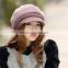 4 Colors Available Warm Knit Winter Wool Rabbit Fur Women Hat Beret Stock