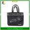Custom black cotton tote handbag bag with pouch