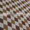mickey mouse knit coffee diamond checks on white polyester milk fiber Spandex print italy fabric