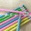Standard size hexagonal shape soft wood candy body HB pencil with striped