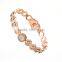 Rose Gold Shell and Diamond Stainless Steel Bangle