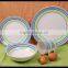 round colorful 16pcs latticed stoneware dinner set hand painted