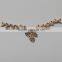 Fashion gold metal chian necklace with rhinestone