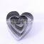 3pcs Heart Shaped Cookie Cutter Stainless Steel 430 Cookie Press Mold