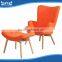 indoor french canvas chaise lounge chair with footrest