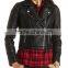 Custom New Design Women Faux Leather Moto Jacket