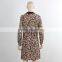 F5W11017 2016 Latest Fashion Printed Blouse Women Contrast Collar Dress Shirt