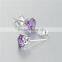 925 Silver Costume Earrings With Lucky Purple Zircon Stone