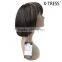 14inch Dark brown Two tone color silk straight 100% high tempreture fibreMost popular good quality remy short hair wig wholesale