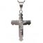 Cheap price stainless steel silver jewelry circle cross jesus necklace pendant