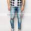 men brand jeans Super Skinny Fit Distressed denim man jeans pant with Rip Knee blue country jeans price for jeans(LOTA047)