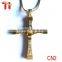 Fashion 316L stainless steel fast and furious gold cross necklace