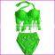 2015 Hot High Waist Women Push Up Fringe Tassel Bikini Set Plus Size Sexy Swimwear Swimsuit