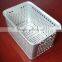 Aluminum seafood storage container, aluminum basket, aluminum perforated material container