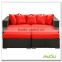Audu Wicker Daybed/Uk Hot Sale Red Cushion Wicker Daybed