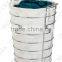 Steel Canvas Rolling Laundry Hamper, Chrome