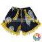 Kids Vintage Black White Feather Yellow Pom Pom Shorts