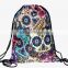 Drawstring Backpack Tote School Bag Bookbags Sport Pack String Bags 3D Designs