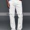 Fashionable 100% cotton classic white straight jeans with five bags design for men