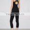 Wholesale Women Apparel Guipure Lace Racer Back Black Jersey Jumpsuit(DQE0152J)