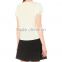 Wholesale Women Apparel Simple Style V-neck Short Sleeves Lace Sleeves Linen-blend T-shirt(DQE0239T)