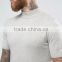 Hot Sale Custom Logo Short Sleeve Turtle Neck Grey Men's 100% Cotton Soft Jersey Longline Cut Slim Fit Casual Blank T-Shirt