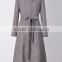 long trendy lady dress coat, gray color