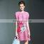Fat women flower printing oversized folfing dresses pictures