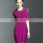 Polyester ladies lace splicing ruffled slimming dresses for party