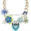 Antique Coral Necklace With Rhinstone SapphireMulti Faceted Emerald Bead Necklace