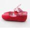 Girls dance red faux soft leather baby shoes