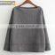 Pullover Sweatshirt With Boat Neck And Lattice Style for Women