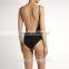 High Waisted Mature Ladies Deep V Neck Backless Slip Lace-up Swimsuit