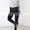 White color slim fit front zipper to reserve women jogger pants