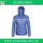 waterproof and soft shell down jacket for woman in blue color
