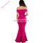 Wholesale Rosy Foldover Off Shoulder Slinky party wear long dresses women party dress