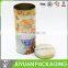 Cylinder metal food tin can with stackable empty tin can