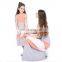 2019 Spring summer family matching clothing mommy and child long maxi dress solid stripes patchwork women dresses